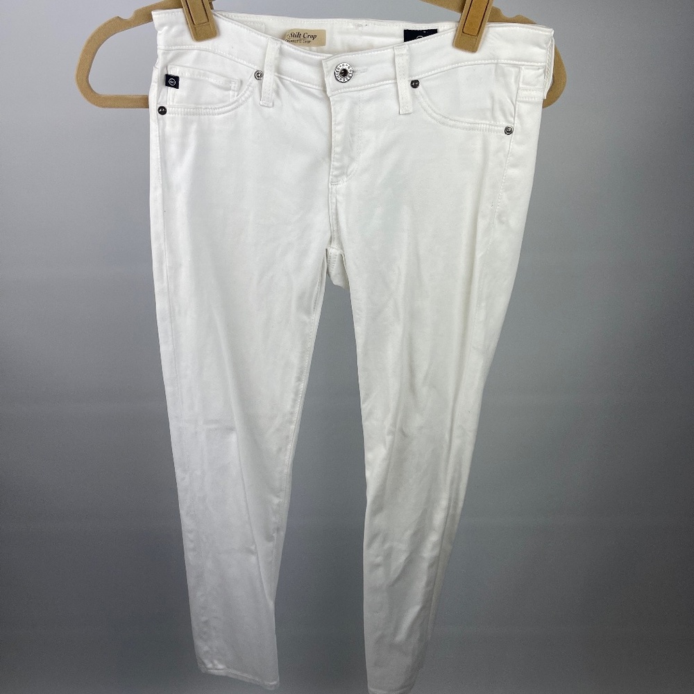 AG - The Stilt Crop/Cigarette Crop Pants - White
